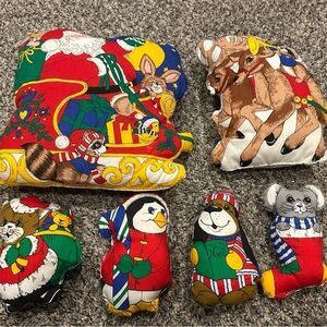 Festive Holiday Animal Pillow Set